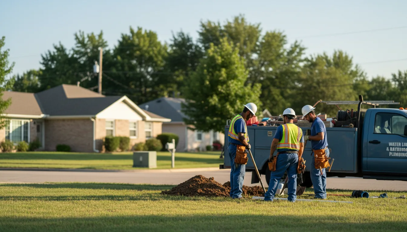 Residential water line and bathroom plumbing service in Pulaski, IA